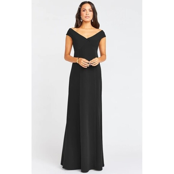 Show Me Your Mumu Zurich Knot Gown Black Stretch Crepe XL - Picture 1 of 7